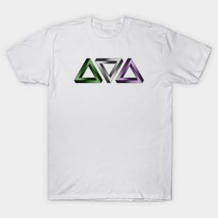 Genderqueer Pride Flag Colored Twisted Triangles Optical Illusions T-Shirt